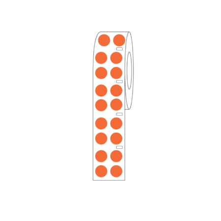 Nevs Direct Thermal Cryo 13mm Dots for 2.0ml Tubes/Vials Orange Roll Form LDTC-12-4-O